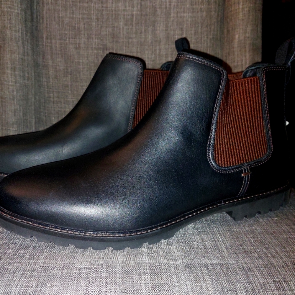 Cole Haan Men's Black and Brown Chelsea Boots SIZE 12